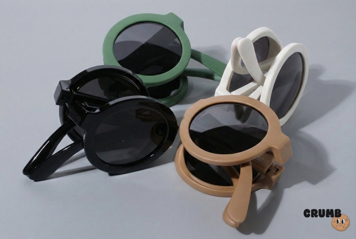 Snap Biscuits foldable kids sunglasses with polarised UV400 lenses
