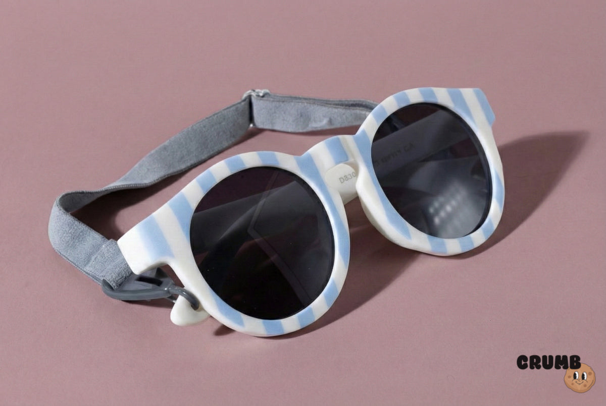 White/Blue sunnies with sunglasses strap