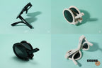 Snap Biscuits foldable shades packaged with cleaning cloth and drawstring pouch