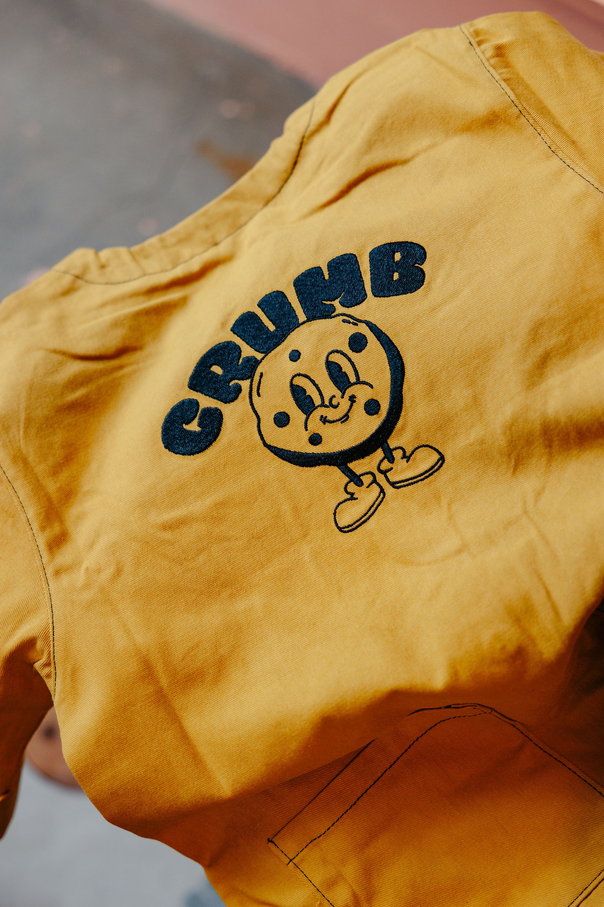 Crumb logo on our Honeycomb Off Beat Overalls for kids