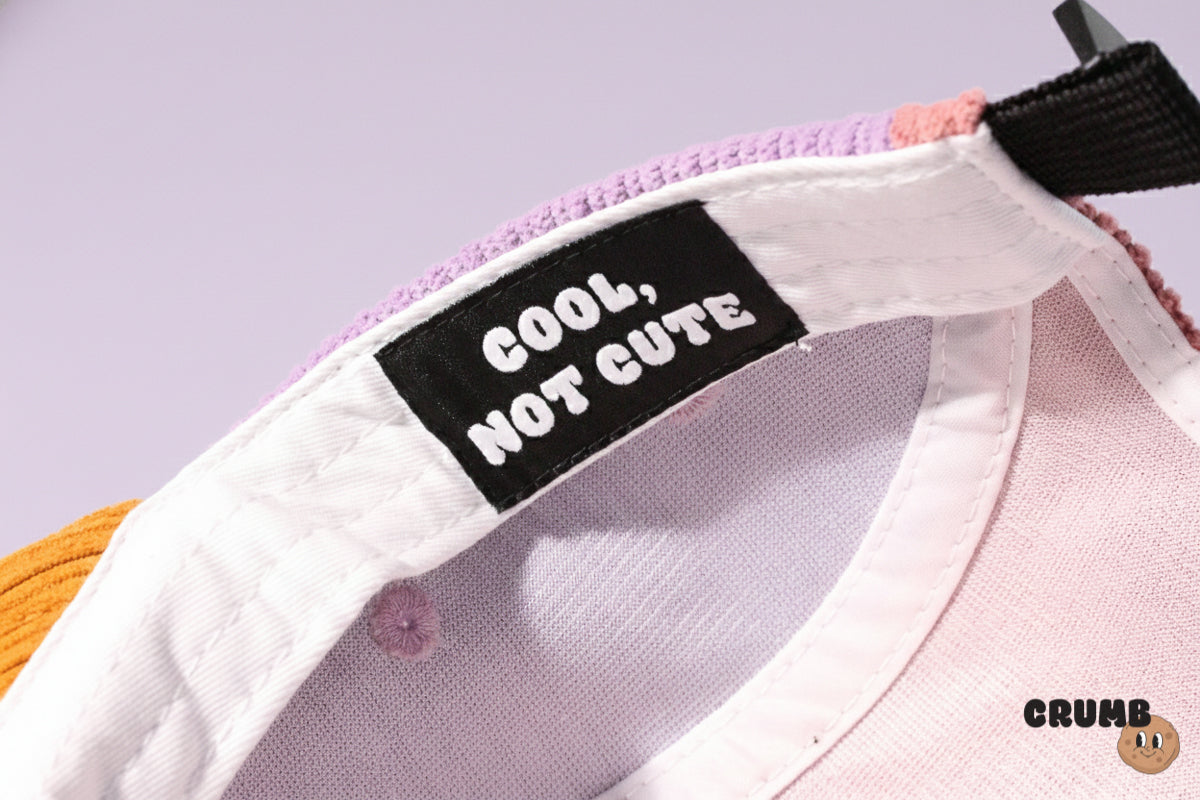 Berry Drip Cap kids cap with Crumb's 'Cool Not Cute' branding