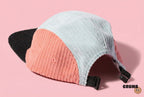 Plum Block Cap kids corduroy cap, back view with snapback fastened