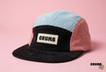 Plum Block Cap — front view of Crumb's 5-panel kids corduroy cap