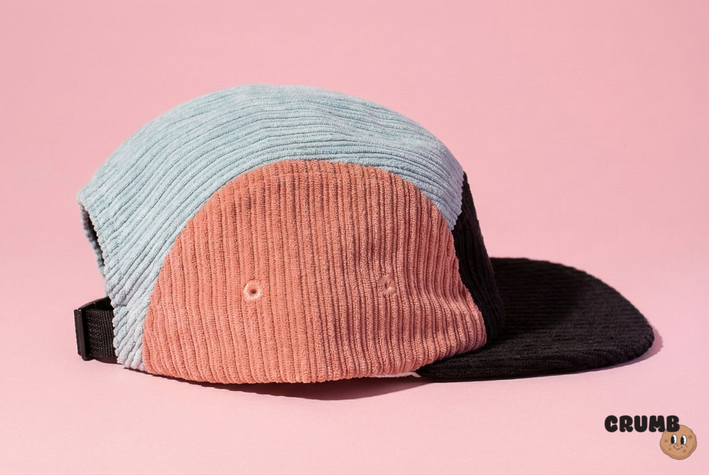 Plum Block Cap — side view showing the corduroy texture