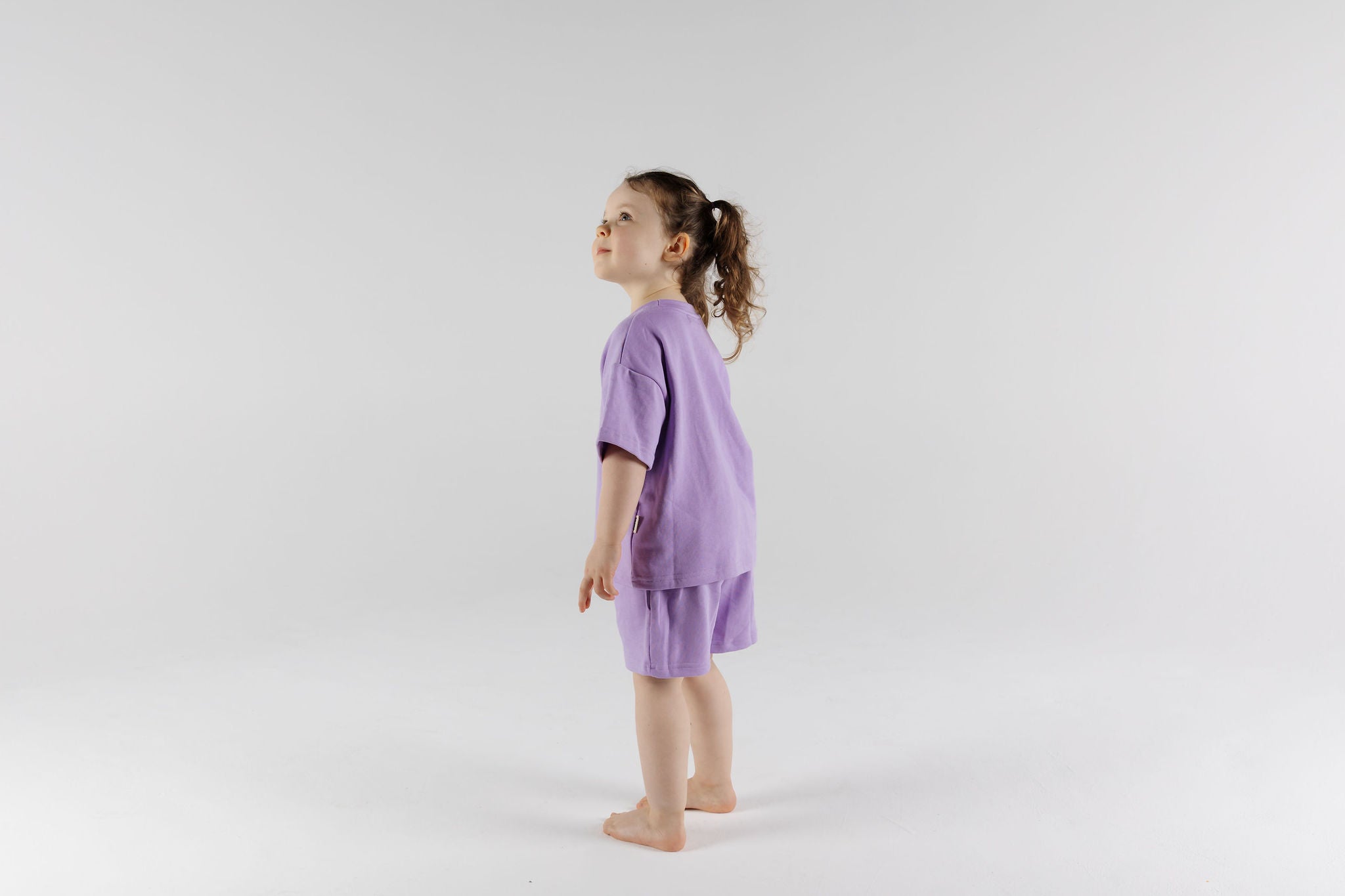 Look! Up there! Kid in Drop Sleeve Set Violet Crumble