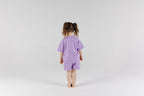 Child wearing Violet Crumble Drop Sleeve Set