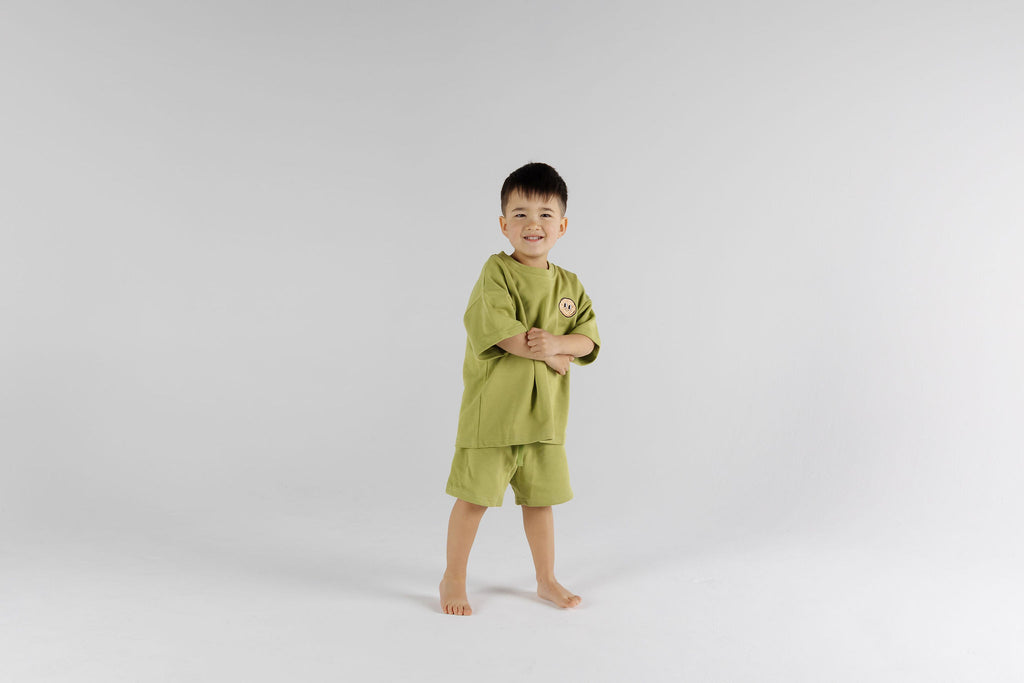 Cool and comfy in Matcha Green Drop Sleeve Set