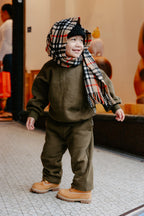 Staying cool and comfy in Downtown Set Pistachio Truffle kids tracksuit